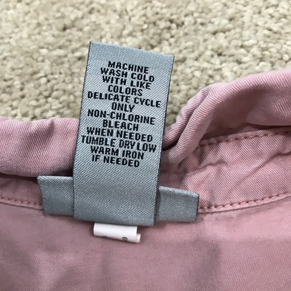 Catherines Blush Pink Stonewashed Roll Tab Blouse - Picture 4 of 6